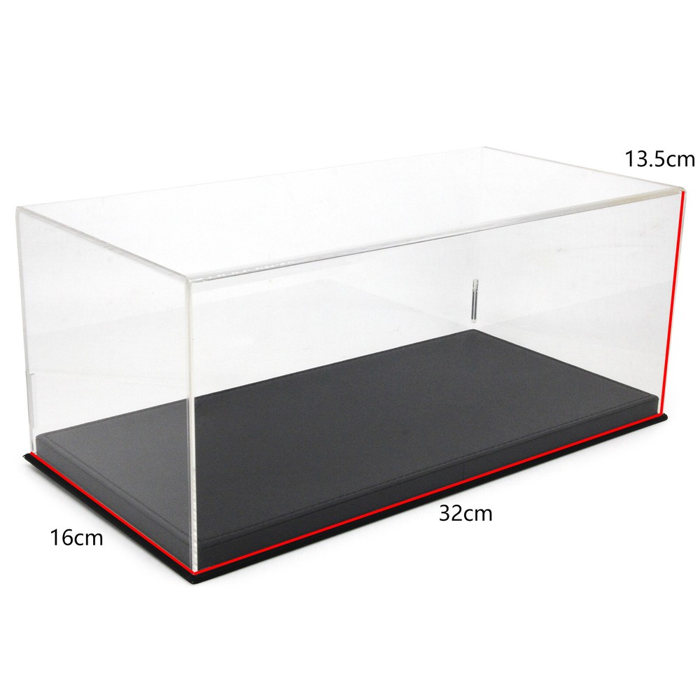 1:18 Acrylic Diecast Model Car Display Case Black Leather Base