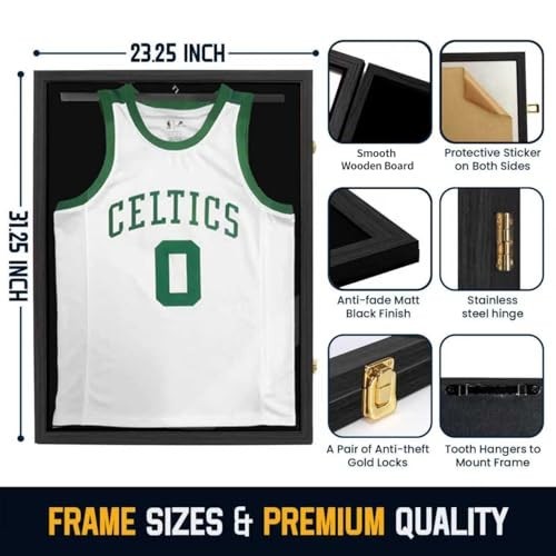 Jersey Frame Display Case ,Jersey Shadow Box with 98% UV Protective Acrylic D...