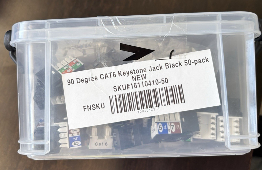 TEC MOJO 50-Pack  90-Degree Cat 6 Keystone Jack black