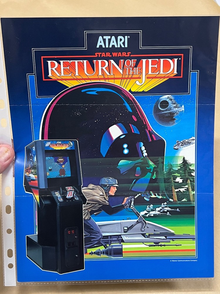 RETURN of the JEDI original Video Game Machine Flyer Atari Arcade - tri-folded
