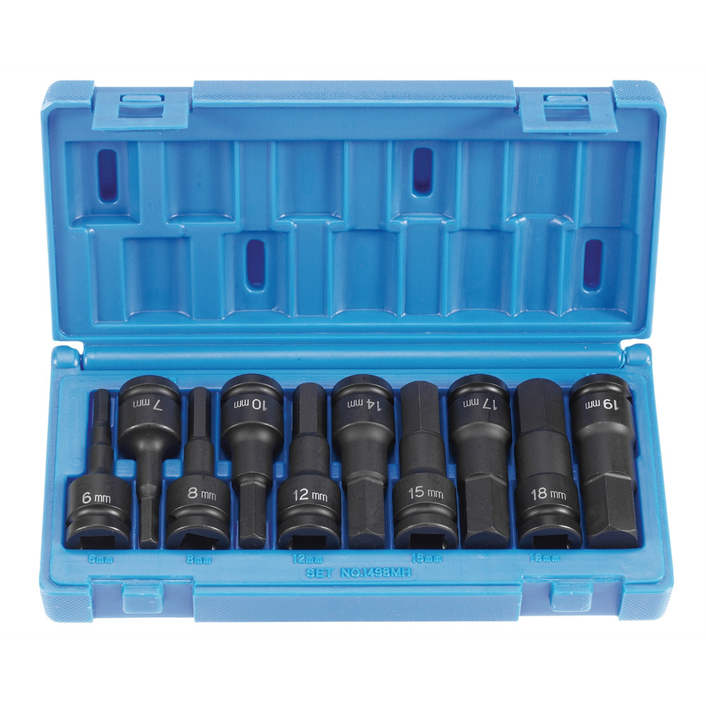 Grey Pneumatic 1498MH Impact Socket Set Chrome Moly Strength Focused Design