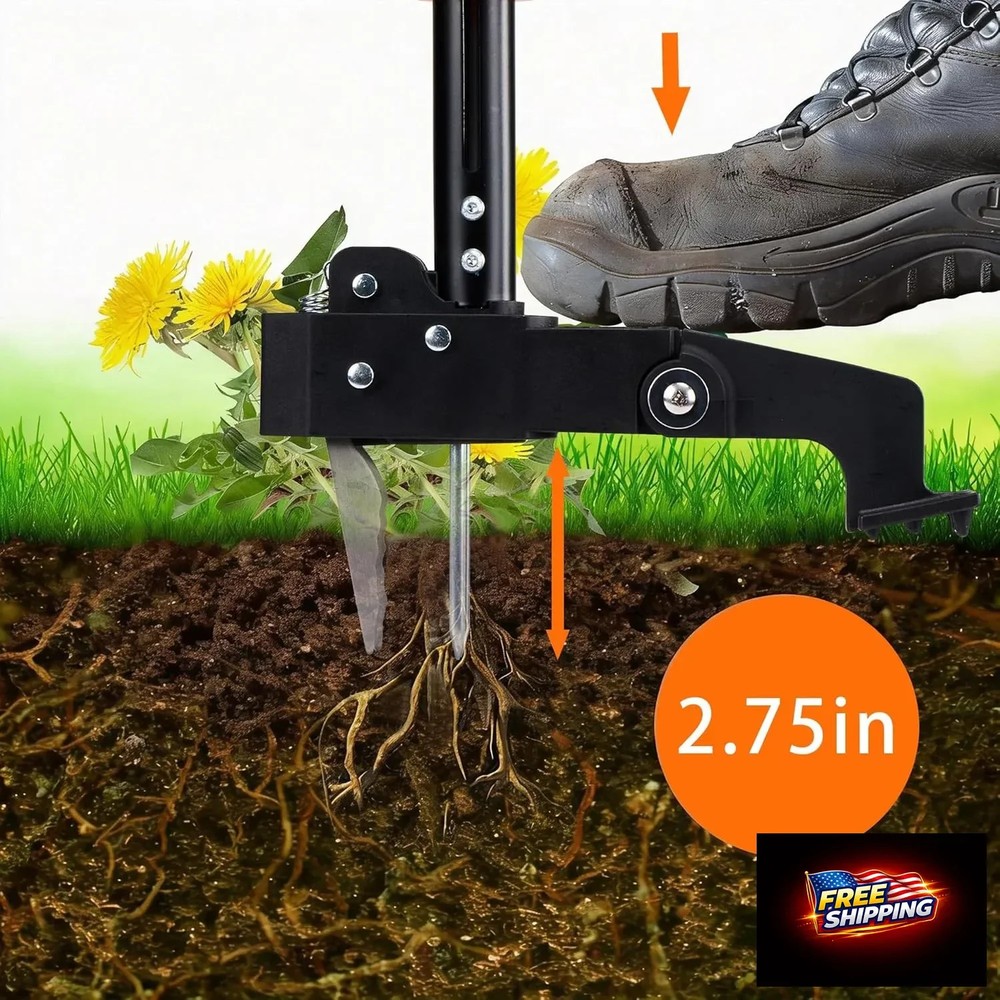 MORAIS Weed Puller Tool, Stand Up Weed Puller Heavy Duty Garden Tool with 4-Claw