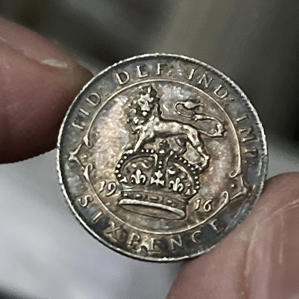 GREAT BRITAIN 6 PENCE 1916 SILVER 92,5% B08