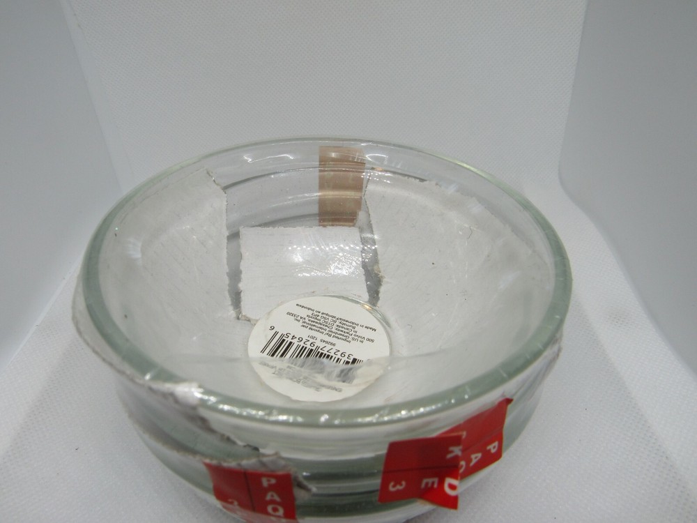 Set Of 3 Small Round Glass Stackable Prep Dip Bowls 4"