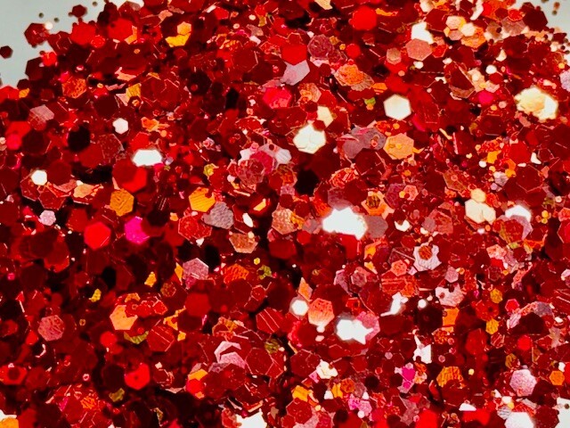 "Fire Fly" Chunky Red Glitter Mix