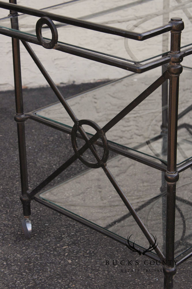 Woodard Delphi Three-Tier Patio Serving Bar Cart