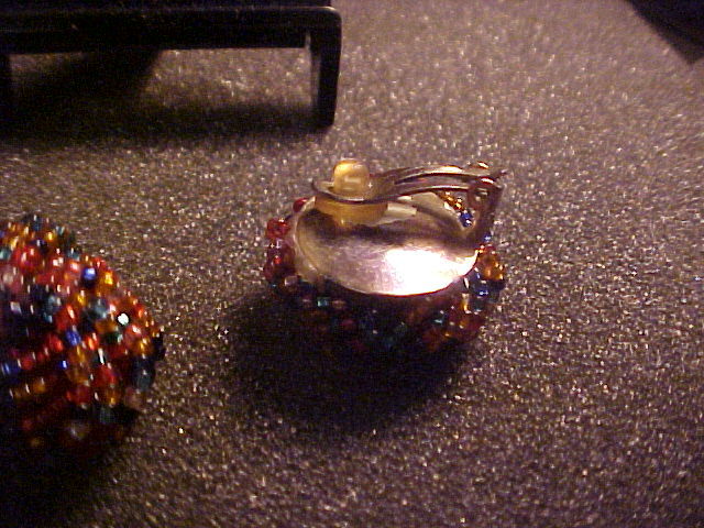 COLORFUL BEADED CLIP-ON EARRINGS