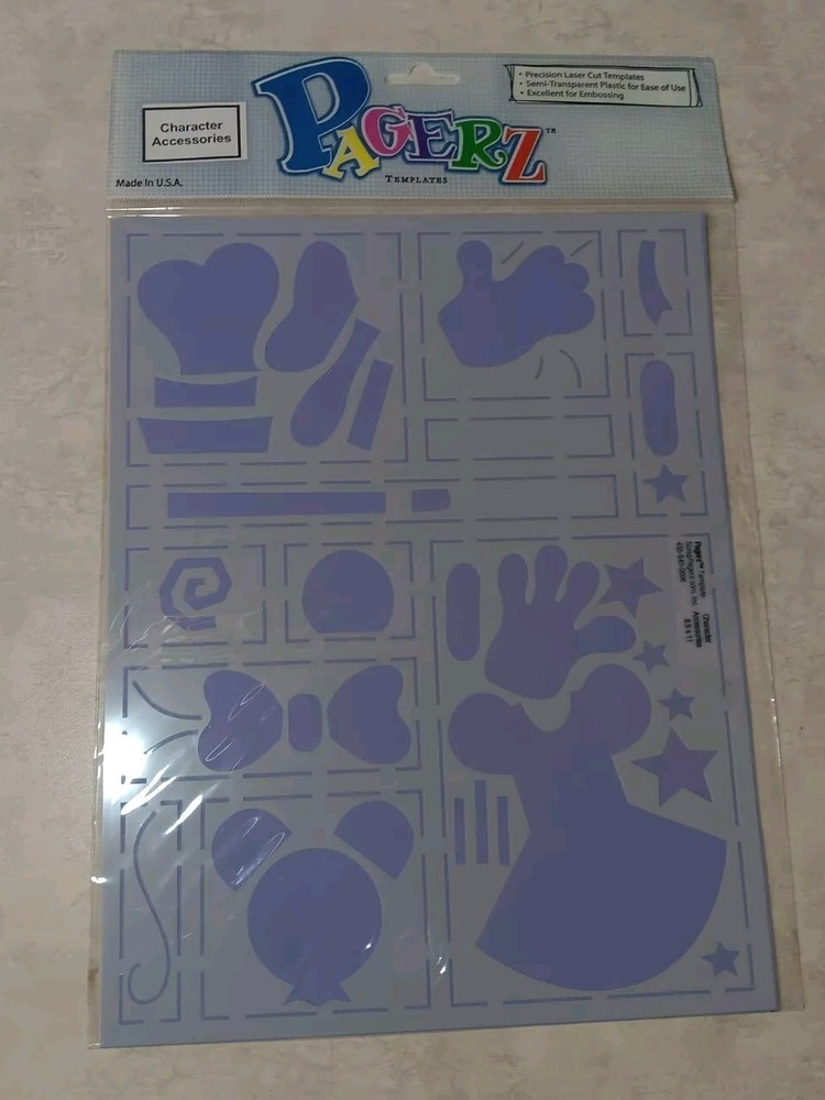 Disney Character Accessories Template Embossing Scrapbooking