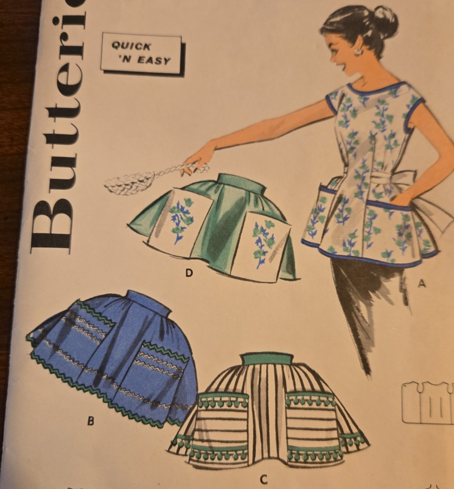Butterick 8336 Aprons One Size Vintage