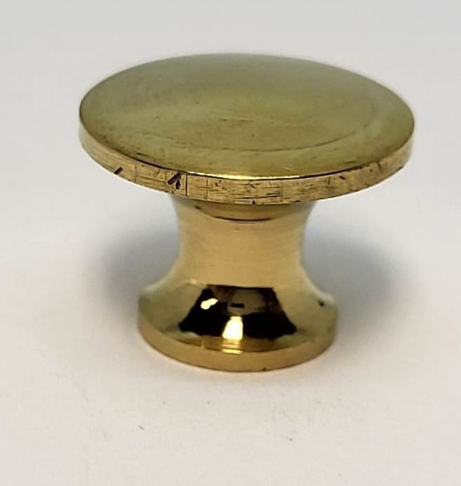5/8" Polished Turned Solid Brass BOOKCASE Knob desk small cabinet drawer pull