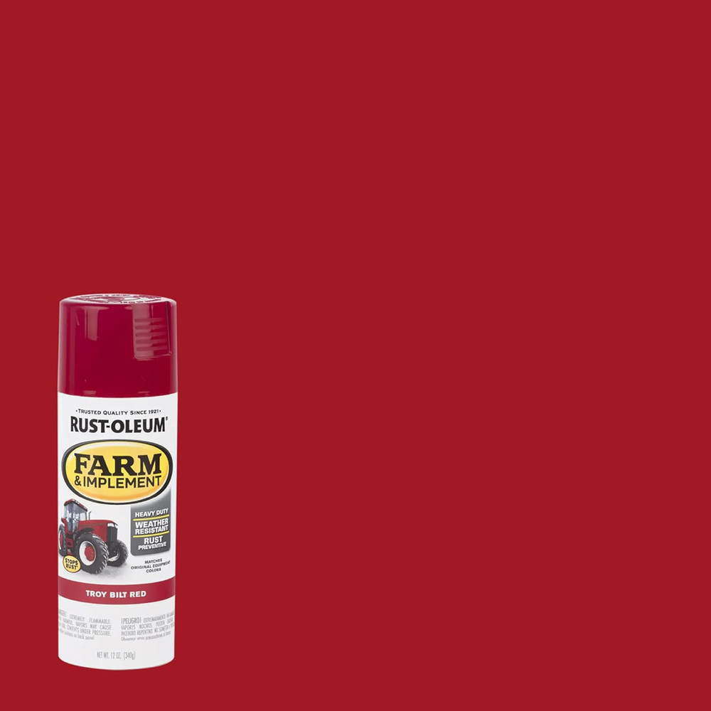 303473 Farm & Implement Spray Paint, 12 oz, Gloss Troy Bilt Red, (Pack of 1)
