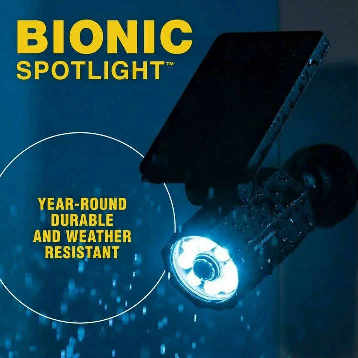 Bell + Howell Bionic Spotlight Deluxe Solar Powered Outdoor Motion Sensor LED Se