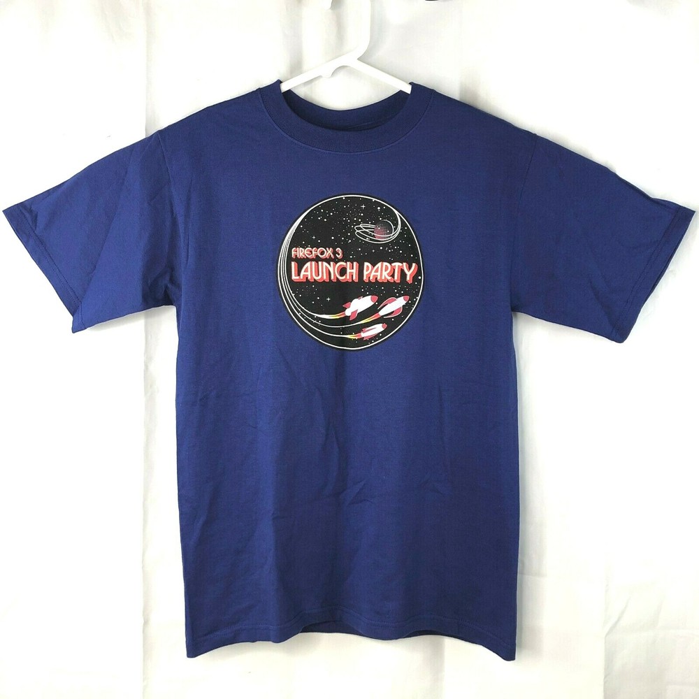 Firefox 3 Launch Party 2008 Mens T-Shirt size Medium Obsolete Internet Browser