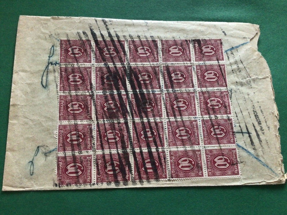 Germany 1923 Super Hyperinflation Dresden stamps postal cover Ref 62374