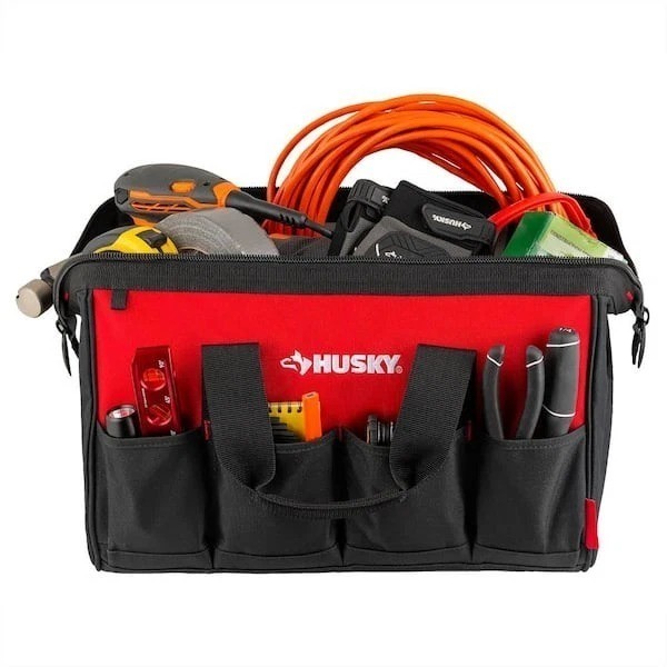 New Husky 3-Piece Tool Bag Combo with Multiple Pockets and Durable Fabric
