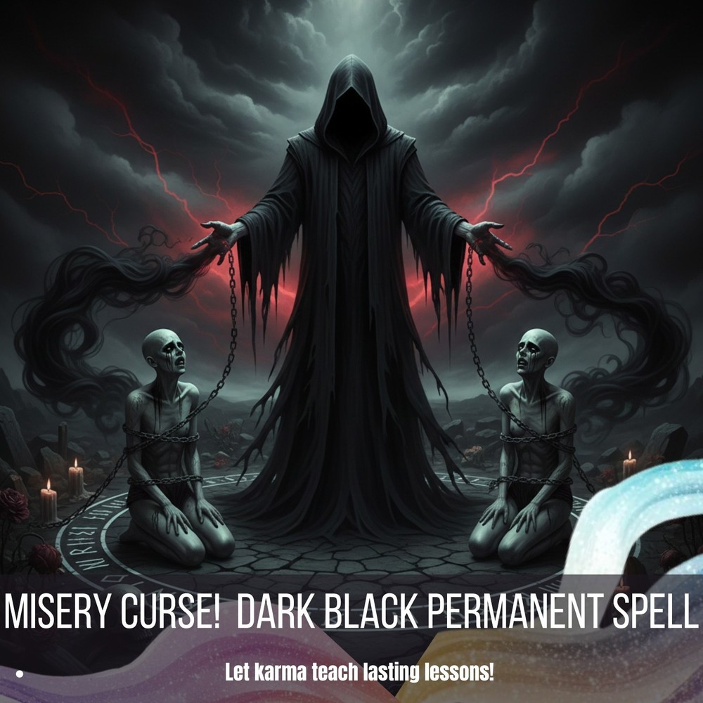 MISERY CURSE!  Dark Black Permanent Magick Spell