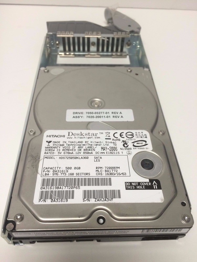 Avid Unity Spare 500GB SATA Hard Drive Unity Media Array XT/LP Engine Chassis