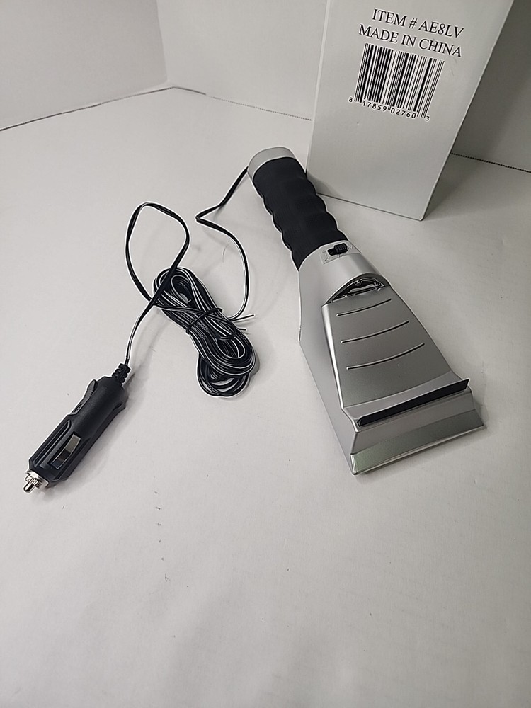 Heated Auto Plug In Windshield Ice Scraper With Flashlight Deicer