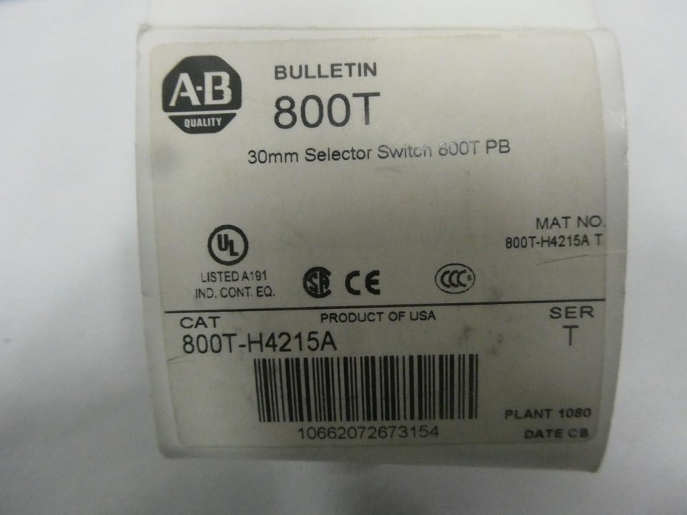 Allen Bradley 800T-H4215A Selector Switch