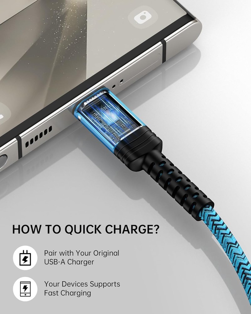 USB to C Cable for iPhone 17e, C Charger Fast 3ft, Multicolored