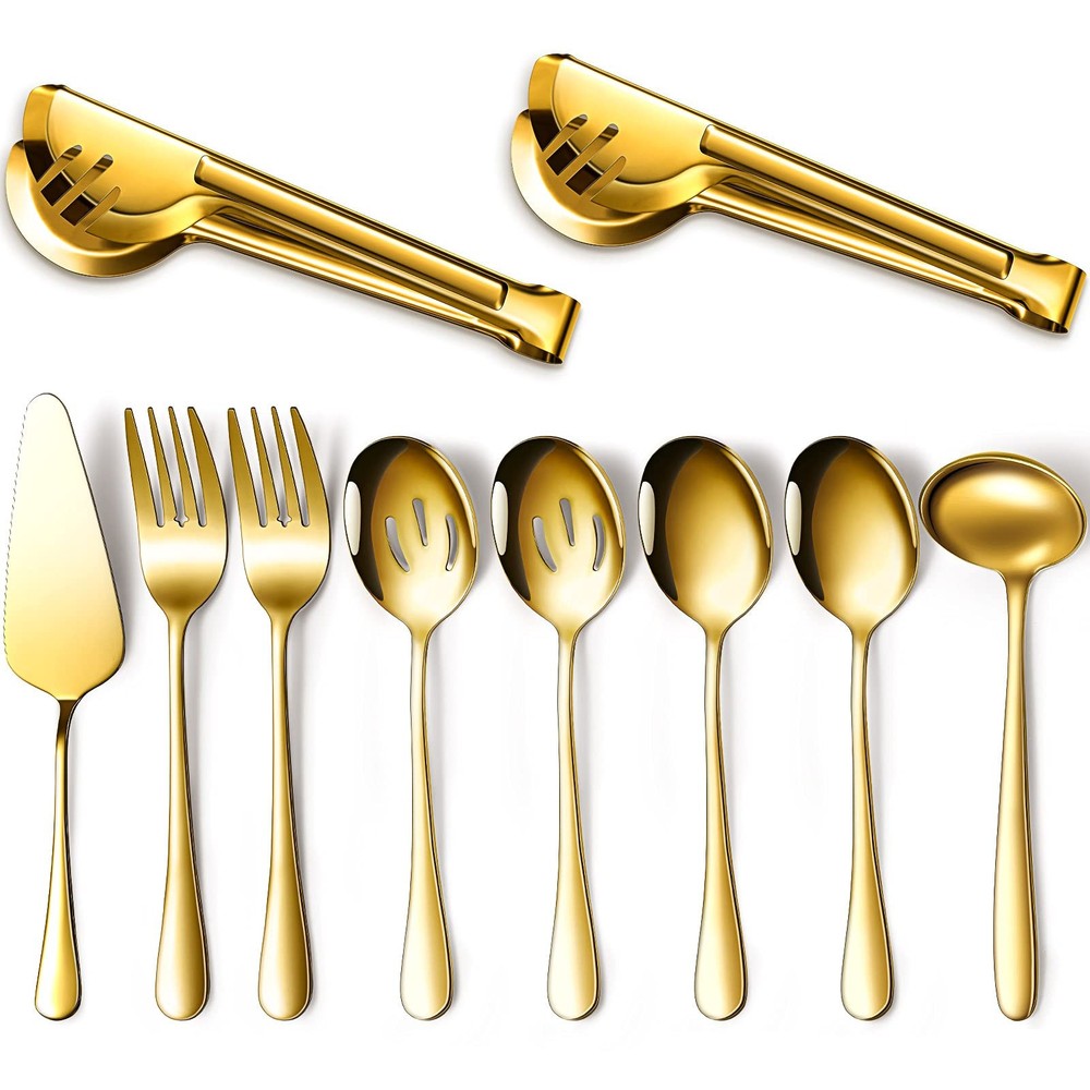Patelai Serving Utensils Set Include Stainless Steel Large Spoons Slotted Spoons