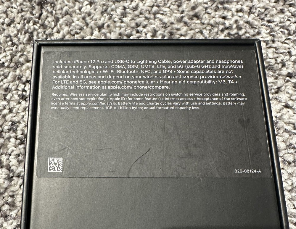 Apple iPhone 12 Pro, Graphite Empty Box NO PHONE OR CORD