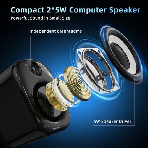 Computer Speakers for Desktop PC,Desktop Gaming Speakers,Small Computer Black