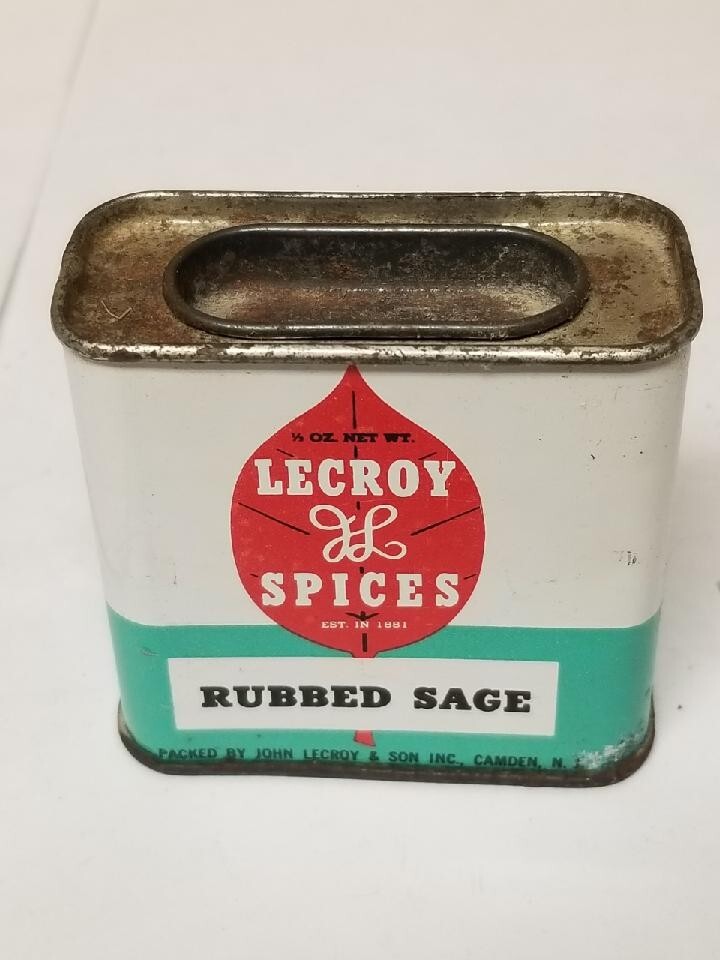 Vintage Lecroy's Spices Rubbed Sage Tin
