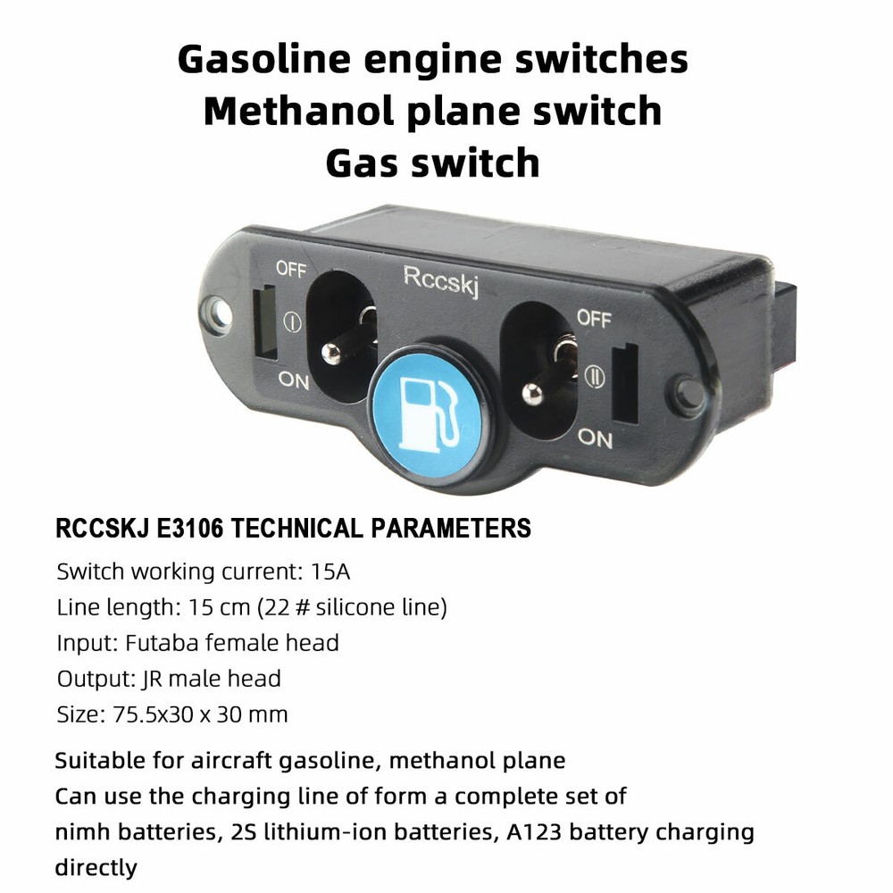 Charging & refueling& Double switch for Gas/ Nitro RC Model Airplane 1 Piece