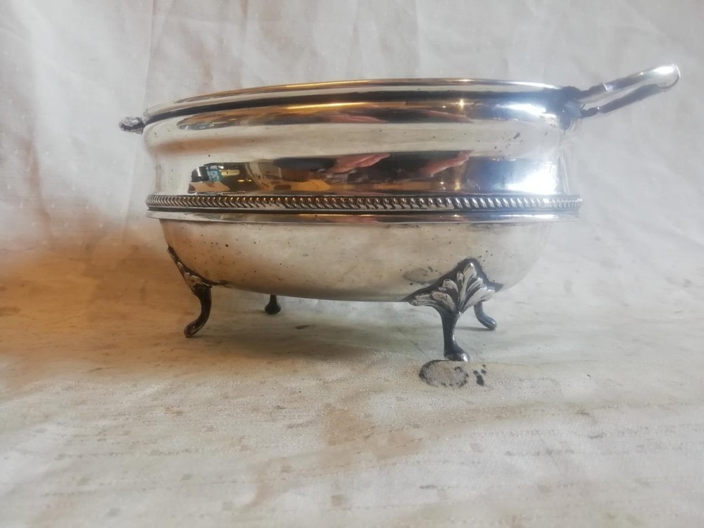 FINE TWO HANDLED OVAL TABLE CENTER BY BURTON & WATERS, BIRMINGHAM c1920