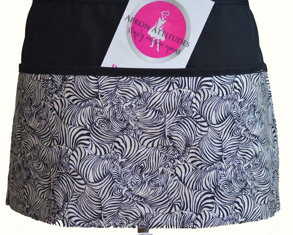 3 pocket waist aprons for servers assorted prints from solid to assorted prints
