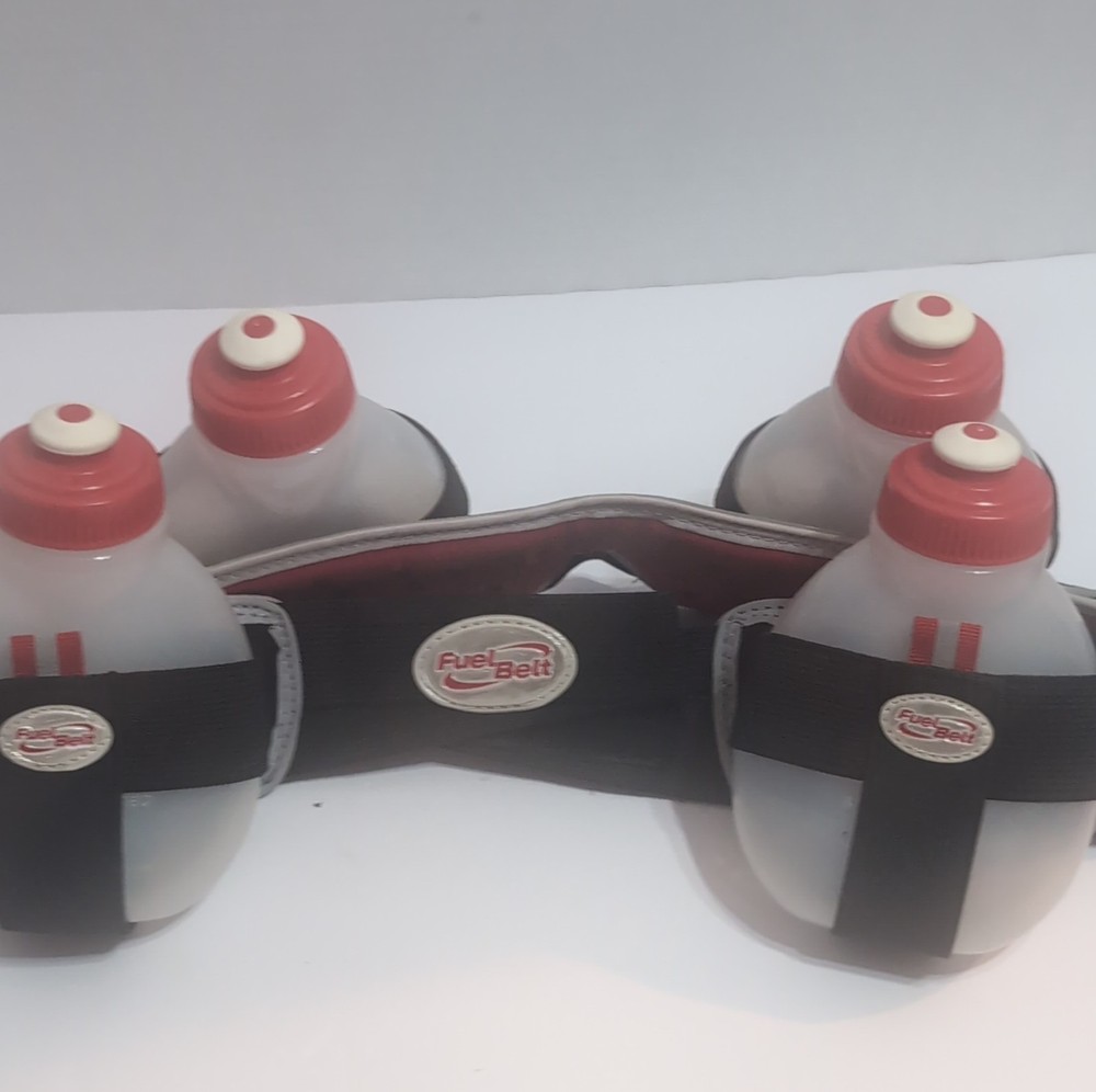 FuelBelt Running Hydration Belt 4 Bottles Red Black Adjustable