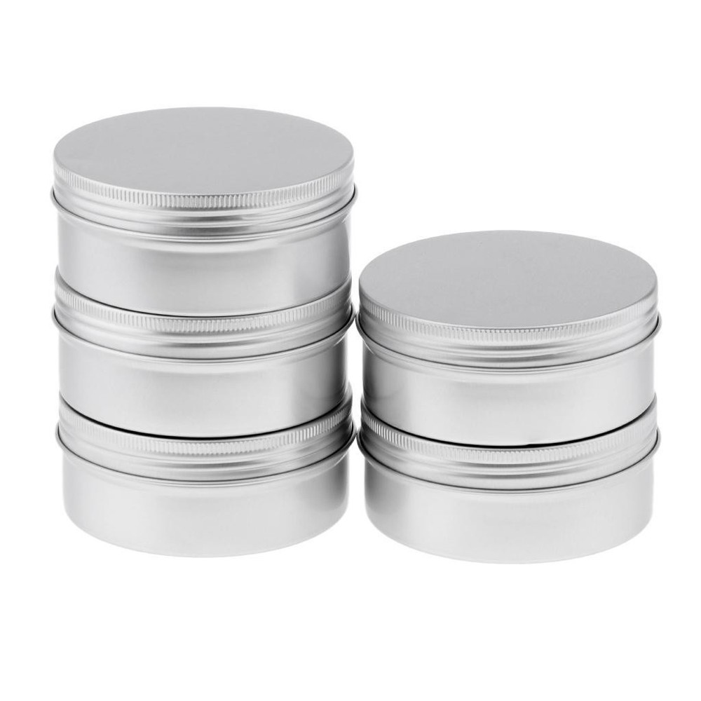 5 Pack Aluminium Tin Large Make Pots 250ml Capacity Empty