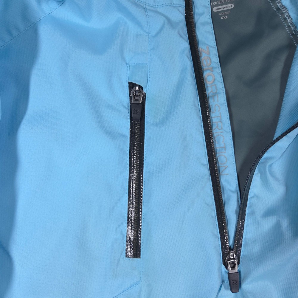 Zero Restriction Tour Series Jacket Men's 2XL Light Blue 1/4 Zip Pullover Golf