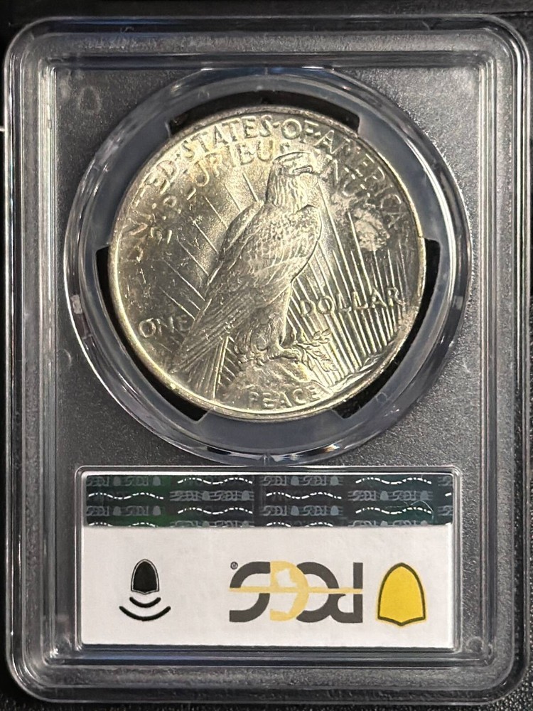 1923 Peace Silver Dollar PCGS MS-63 MINT ERROR RIM CLIP