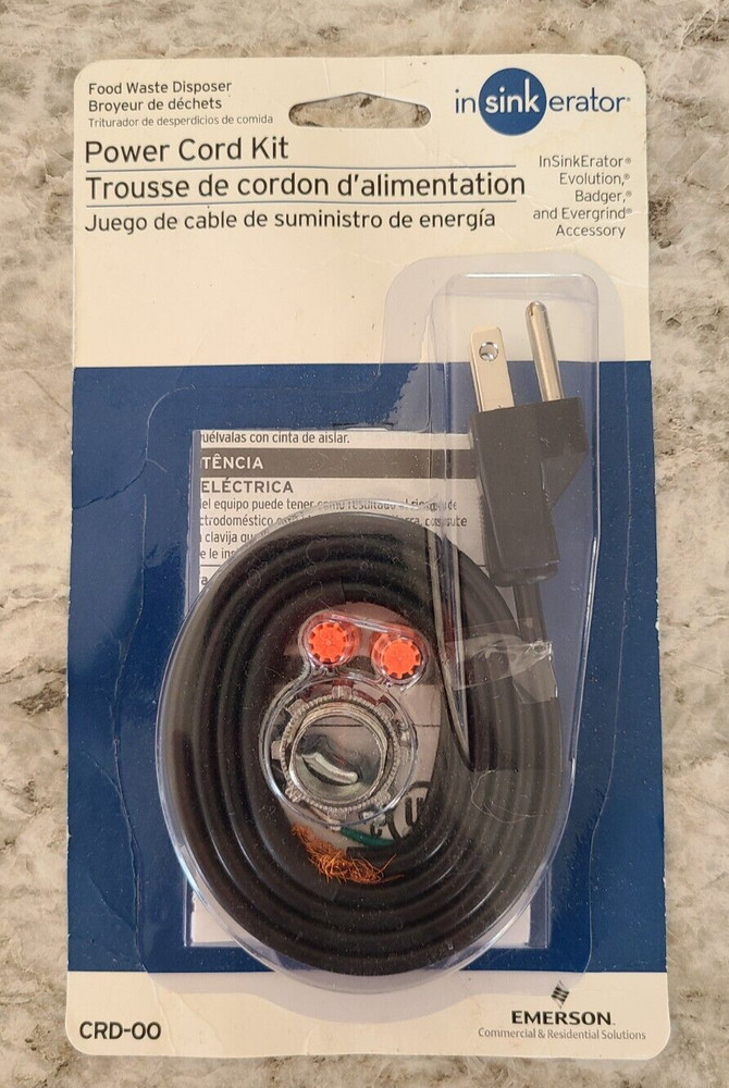 InSinkErator Garbage Disposal Power Cord Kit CRD-00 In Original Packaging