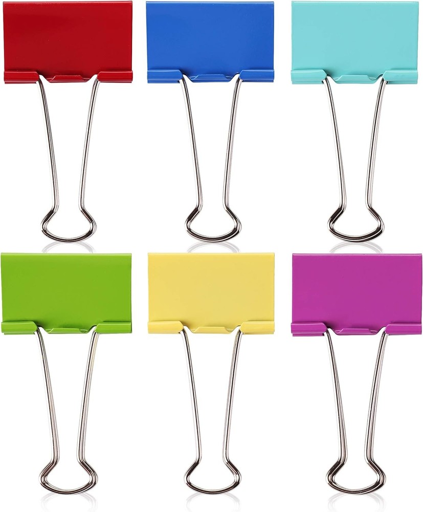 Mr. Pen Extra Large Binder Clips, 2 Inch, 12 Pack, Large, A. Assorted