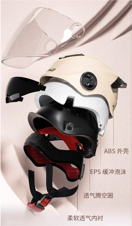 Motorcycle Half Helmet Double Visor Quick Release Vented Semi Removable Interior