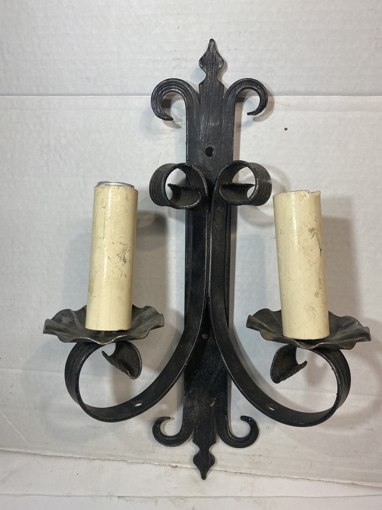 Vintage Gothic Wrought Iron Style Wall Light Sconce