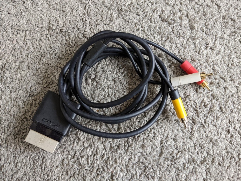 XBOX 360 S COMPOSITE AV CABLE SLIM BLACK RCA CORD