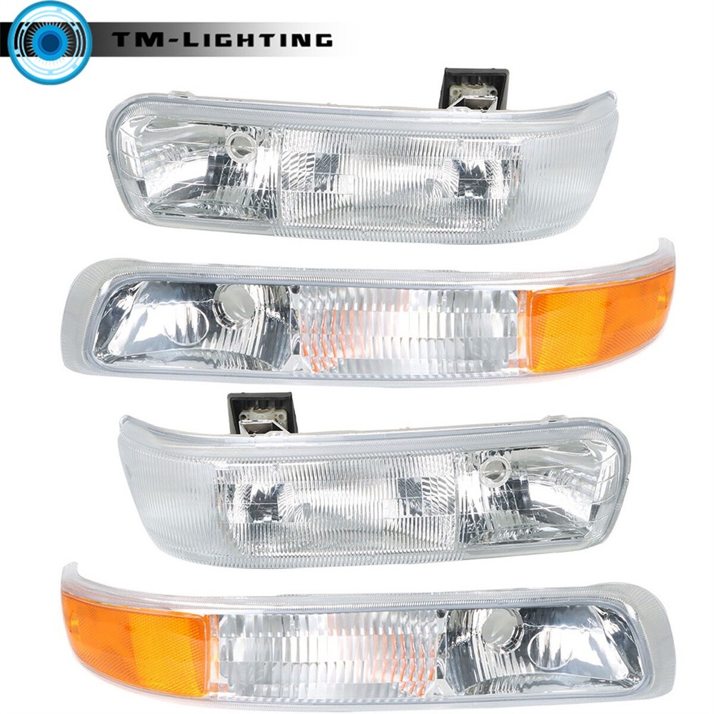 Headlights Assembly Left+Right For 1999 2000-02 Chevy Silverado 2000-2006 Tahoe
