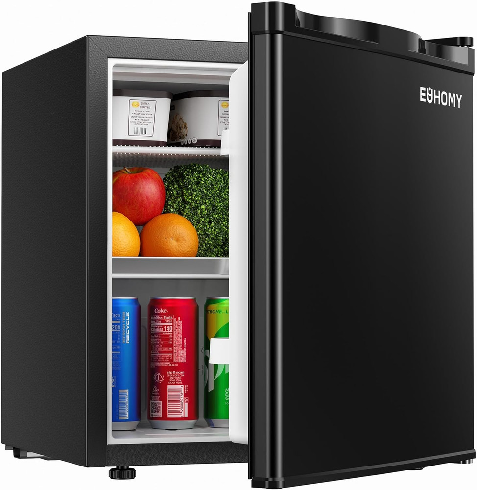 1.7 Cu.Ft Mini Fridge, Reversible Single Door Compact Refrigerator, Adjustable T