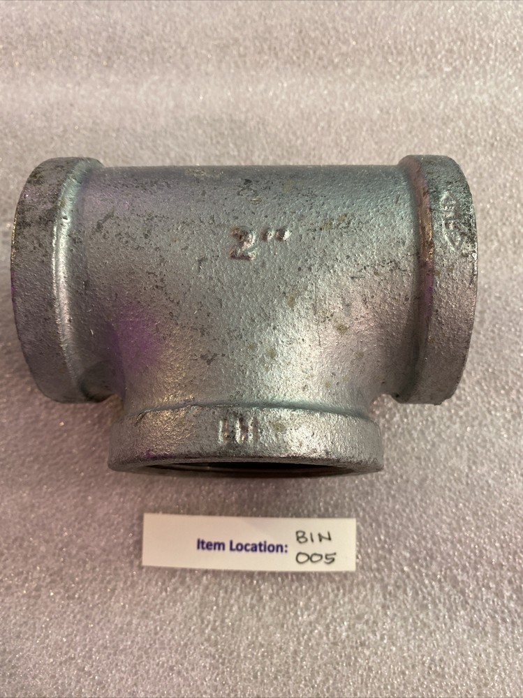 2"x2"x2" Black Galvanized IronTee T Pipe Fitting Threaded