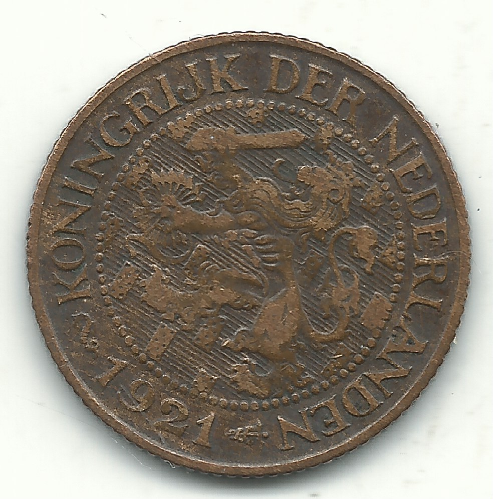 A BETTER GRADE 1921 NETHERLANDS 1 ONE CENT-NOV891