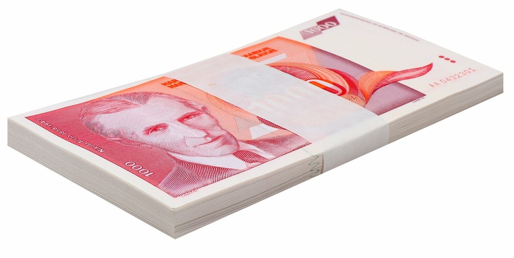 Yugoslavia 1000 Dinara, 1992, P-114, UNC X 100 PCS Bundle Pack