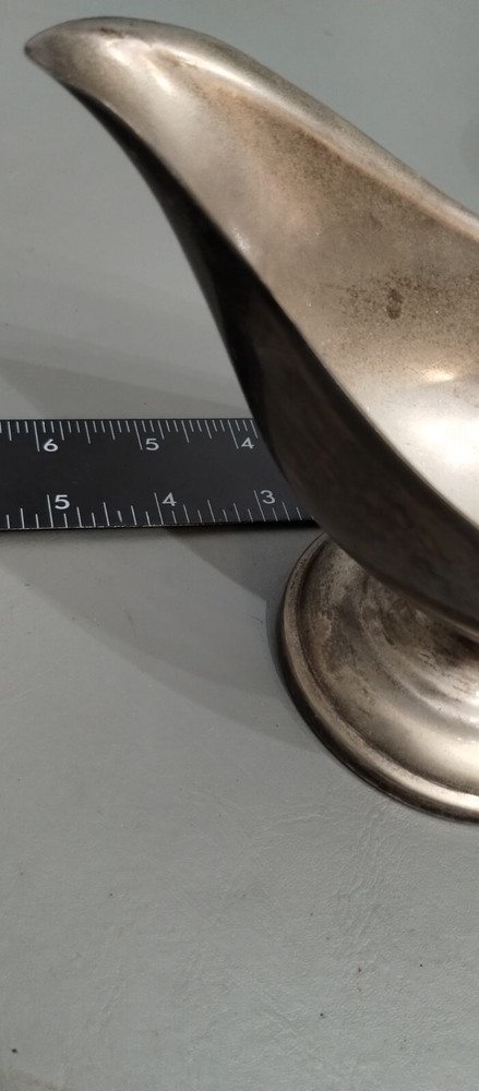 Vintage Silver plate Gravy Server Pitcher 3" Base X 4" Tall X 8" Width