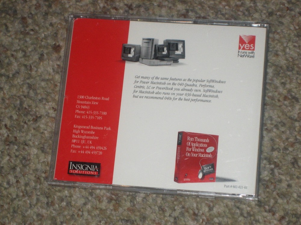 INSIGNIA SOLUTIONS SOFT WINDOWS FOR YOUR MAC INSTALLATION GUIDE