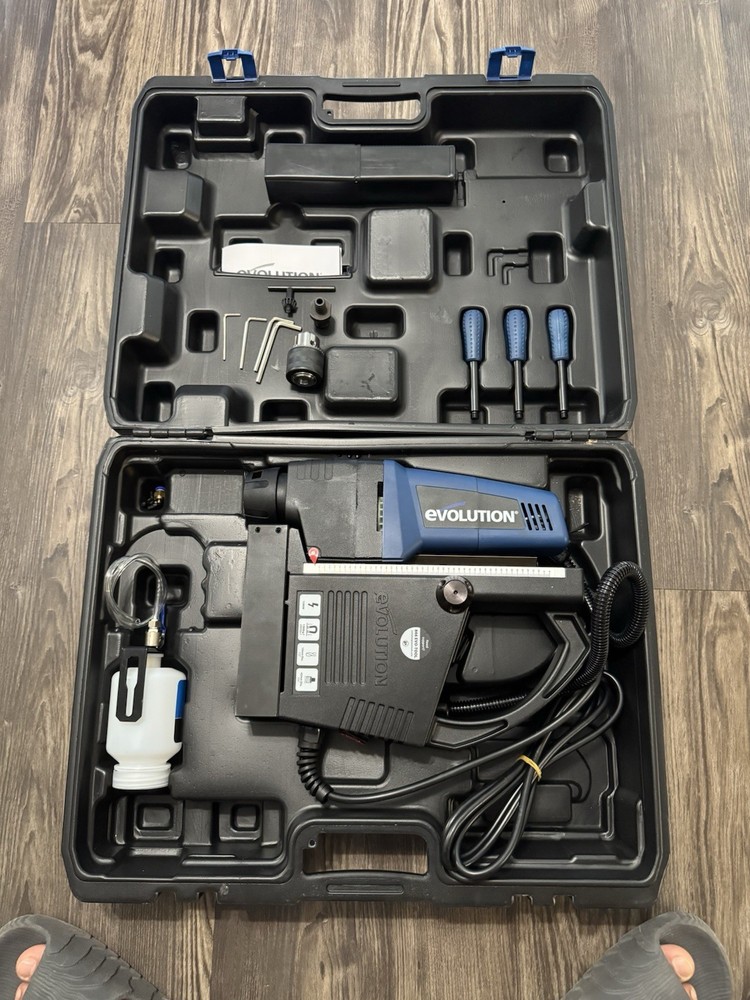 Evolution Magnetic Drill Press Portable Electric w/ Case & Accessories