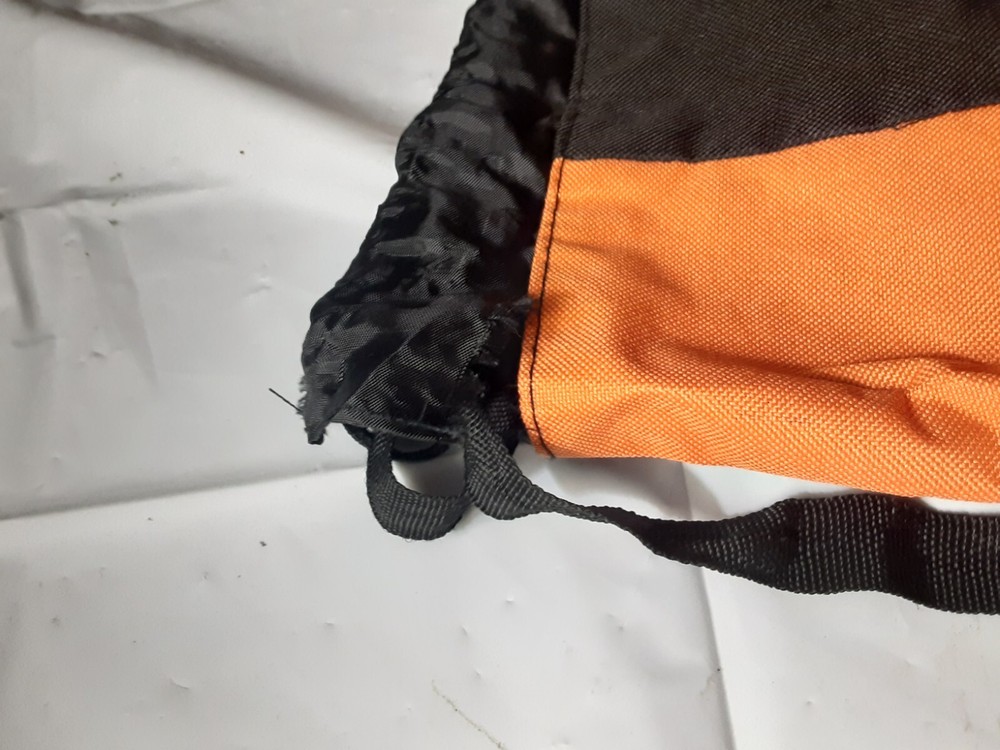 WestlawNext Orange Black Drawstring Backpack Bag Mesh Pockets *rip