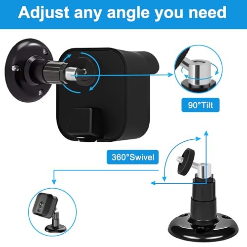 Adhesive Ring Camera Mount Stick Up Mount Holder Compatible with 1 Pack Black